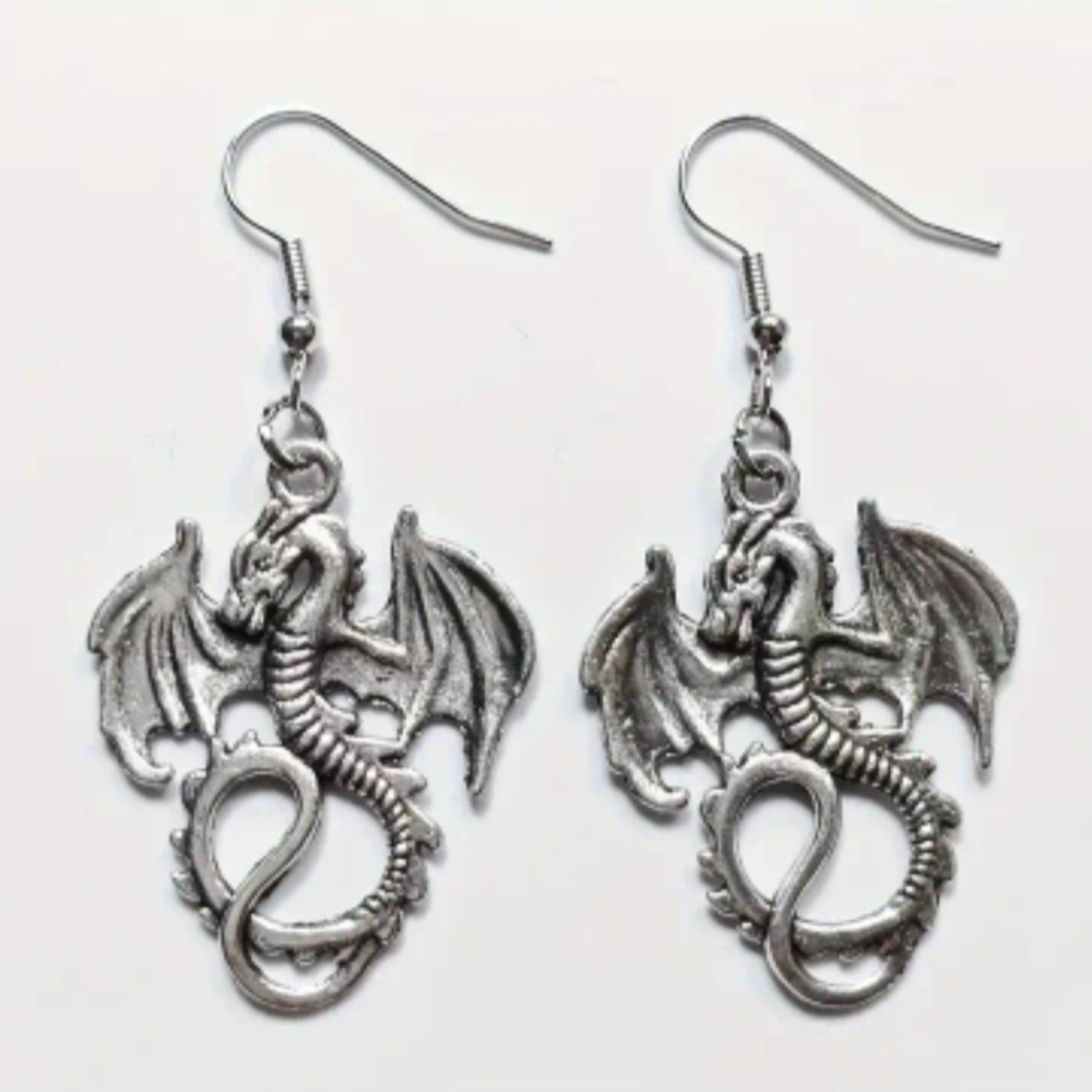 Silver Dragon Earrings
